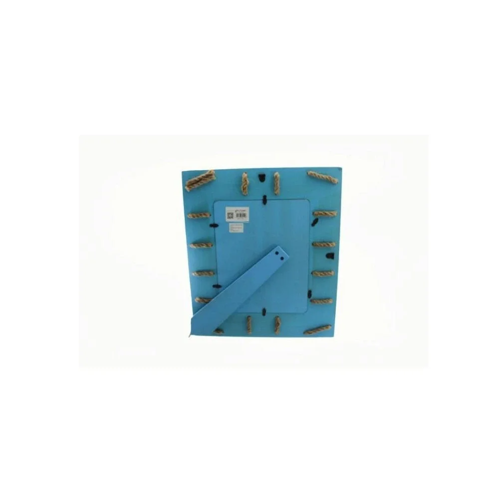 Glitzhome 8x10 Wood Photo Frame Teal Blue Coastal Nautical Rope Rustic Decor